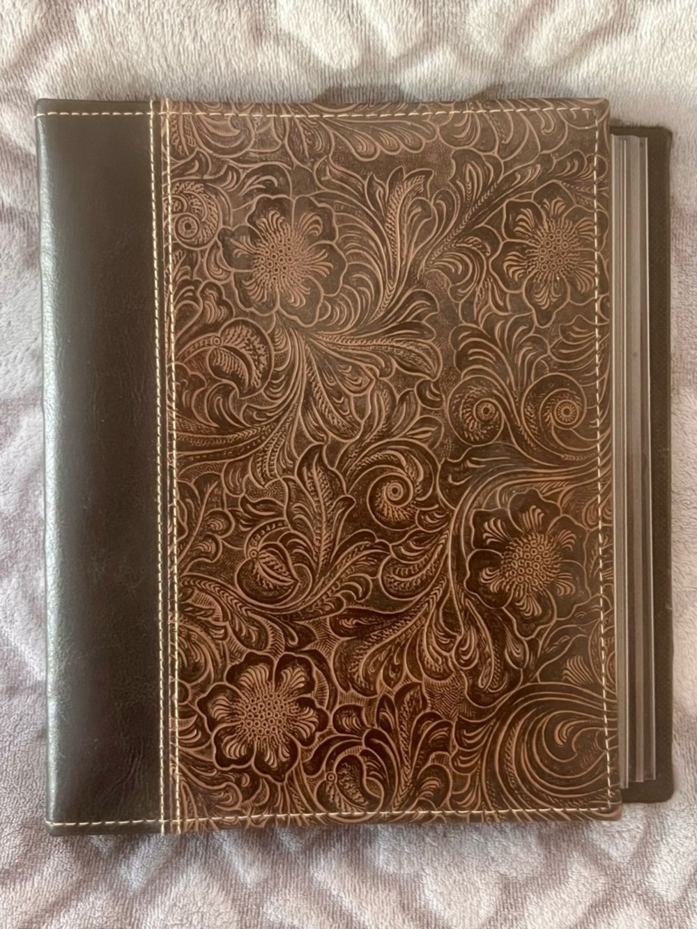 Pioneer Embossed Leather Photo Album Floral Western Tooled